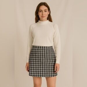 Persun Plaid Mini Skirt Academia Black Combo 8